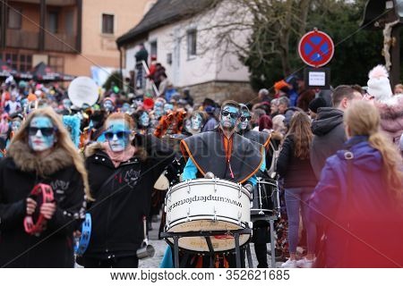 Laudenbach, Main-tauber-kreis, Germany - February 23, 2020: The Carnival Of Laudenbach