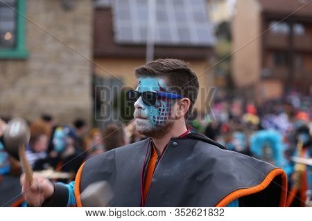 Laudenbach, Main-tauber-kreis, Germany - February 23, 2020: The Carnival Of Laudenbach