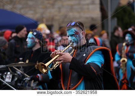 Laudenbach, Main-tauber-kreis, Germany - February 23, 2020: The Carnival Of Laudenbach