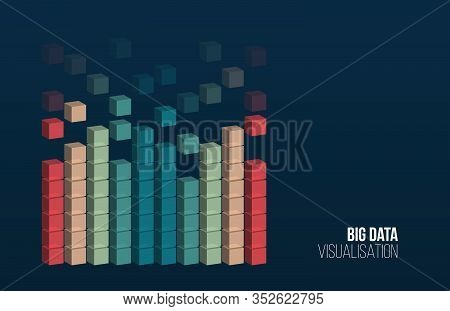 Big Data Visualization. Background With Square Array. Connection Structure. Data Array Visual Concep