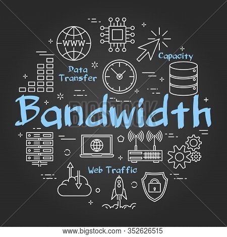 Vector Round Black Internet Concept Of Bandwidth