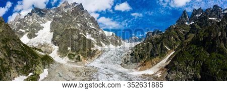 Caucasus Mountains On The Border Of Russia And Georgia. Chalaat Pass And Very Beautiful View Of The 