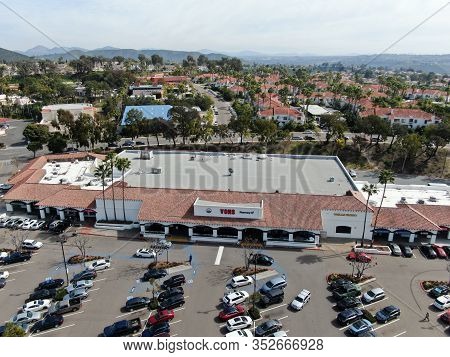 Aerial View Of Vons Upermarket Chain Owned By Albertsons In Rancho Penasquitos, San Diego, Californi