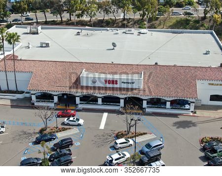 Aerial View Of Vons Upermarket Chain Owned By Albertsons In Rancho Penasquitos, San Diego, Californi