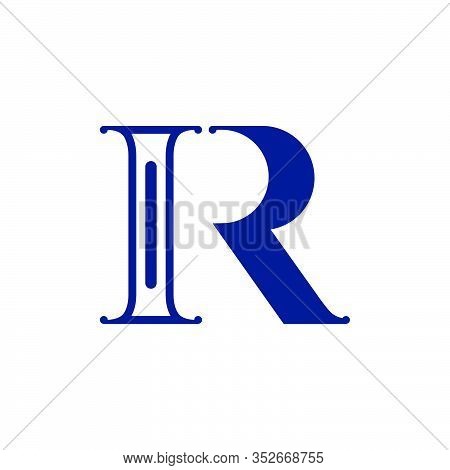 Initial R With Pillar For Logo Design Template