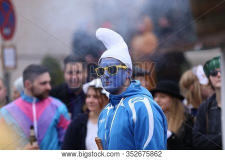 Laudenbach, Main-tauber-kreis, Germany - February 23, 2020: The Carnival Of Laudenbach