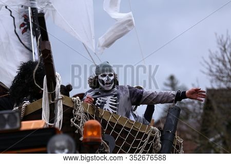 Laudenbach, Main-tauber-kreis, Germany - February 23, 2020: The Carnival Of Laudenbach