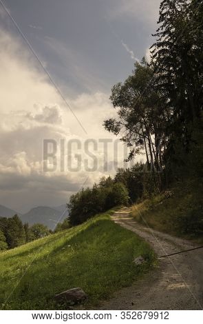 Mountain Road Near Barbian In South Tyrol In Northern Italy