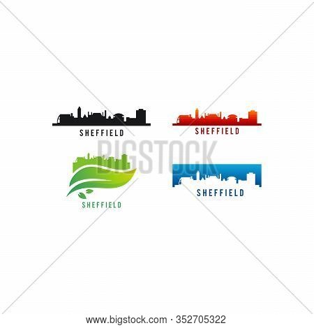 Set Of Various Sheffield City Skyline Silhouette Vector Illustration