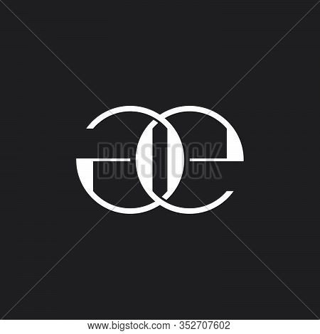 Letter Ge Linked Flat Overlapping Design Logo Vector
