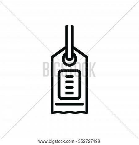 Black Line Icon For Label Tag Price Sale Discount Product Book-mark Coupon Promocode Voucher Code Cl