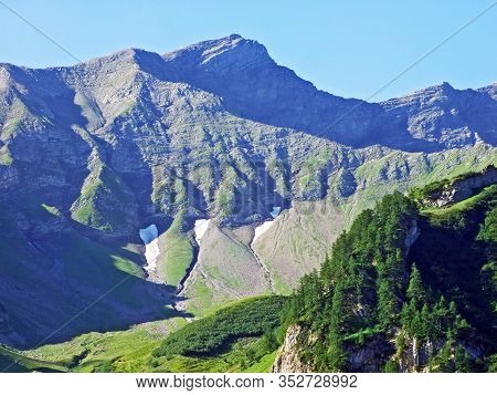 View Of The Ratikon Border Alpine Mountain Massif Or Rätikon Grenzmassiv (oder Raetikon) From Liecht