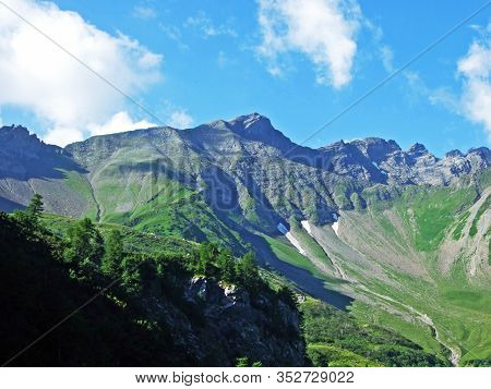 View Of The Ratikon Border Alpine Mountain Massif Or Rätikon Grenzmassiv (oder Raetikon) From Liecht
