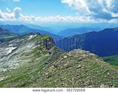 View Of The Ratikon Border Alpine Mountain Massif Or Rätikon Grenzmassiv (oder Raetikon) From Liecht