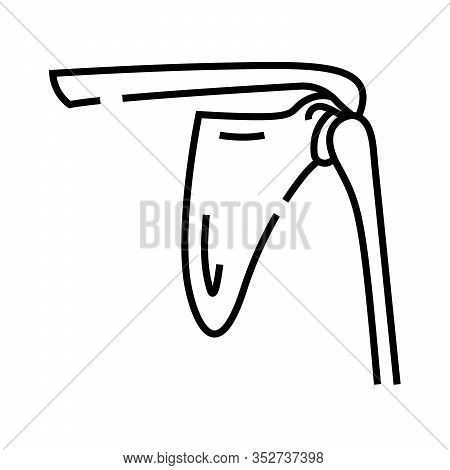 Clavicle Bone Structure Line Icon, Concept Sign, Outline Vector Illustration, Linear Symbol.