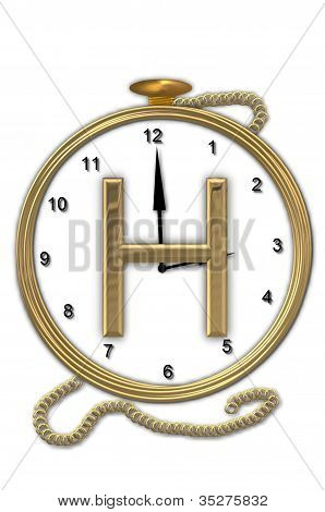 Alphabet Pocket Watch H