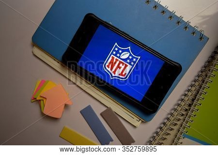 Bekasi, West Java, Indonesia. February 26, 2020 : Nfl App On Smartphone Screen. Nfl Is A Freeware We