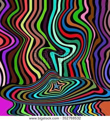 Vector Illustration Colored Image Abstract Discks And Waves