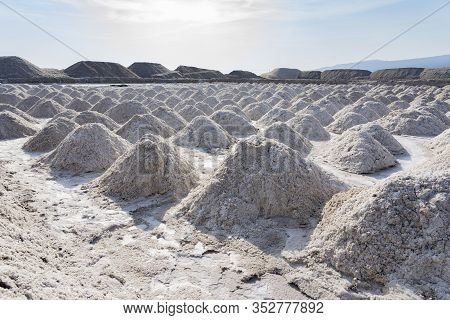 Salt Flats Near Afera Lake In The Danakil Depression In Ethiopia In Africa.