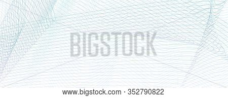 Web Banner With Net Pattern. Tangled Subtle Curves. Abstract Pastel Art Lines. White Background. Lig