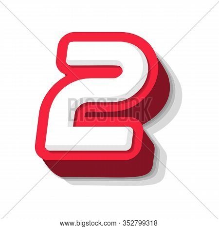 3d Bold Funny Number 2, Heavy Type For Modern Super Hero Monogram, Prize Logo, Comic Graphic, Fun An