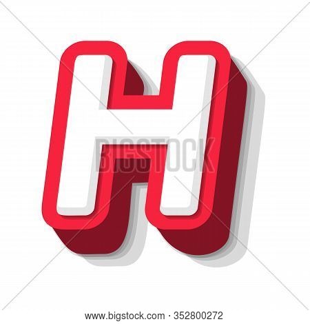 3d Bold Funny Letter H, Heavy Type For Modern Super Hero Monogram, Prize Logo, Comic Graphic, Fun An