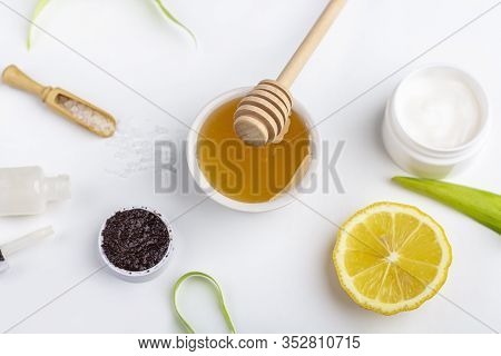 Natural Organic Ingredients Homemade Skin Care. Cleansing And Nourishing Cosmetic. Beauty Products: 