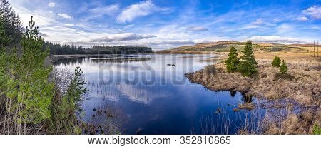Aerial View Of Peatbog Next To The Town Glenties In County Donegal - Ireland
