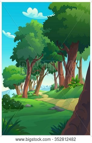 Landscape Forest And Mountain At Daytime So Beautiful.