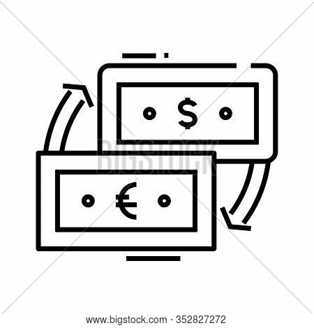 Currency Exchange Line Icon, Concept Sign, Outline Vector Illustration, Linear Symbol.