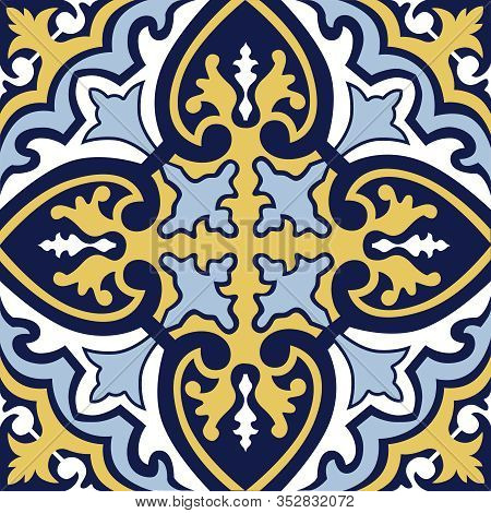 Abstract Floral Seamless Pattern. Geometric Asian Ornament. Traditional Floral Oriental Tile Ornamen