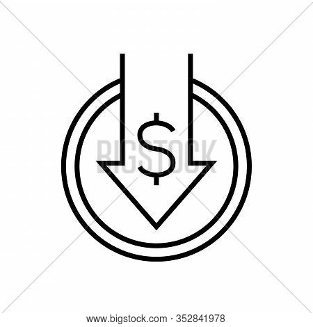 Dicrease Profits Line Icon, Concept Sign, Outline Vector Illustration, Linear Symbol.