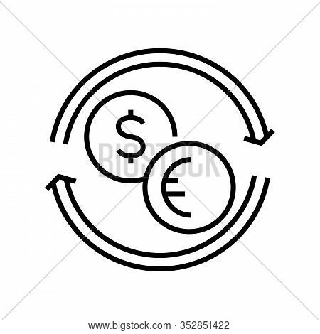Currency Exchange Line Icon, Concept Sign, Outline Vector Illustration, Linear Symbol.