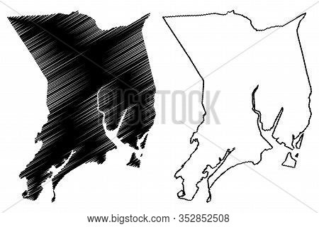 Bridgeport City, Connecticut (united States Cities, United States Of America, Usa City) Map Vector I