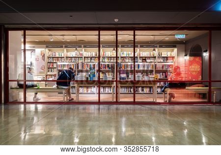 Taipei, Taiwan - Jan 23th, 2020: the eslite bookstore at Taipei City Mall at Taipei city, Taiwan, Asia