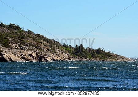 Marina of the Norwegian fishing town Hvaler . June 19,2018. Hvaler,Norway