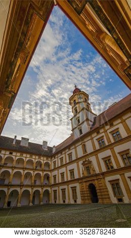 Graz, Austria - October 14, 2019: Interior Courtyard Of Eggenberg Palace, The Most Significant Baroq