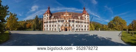 Graz, Austria - October 14, 2019: Interior Courtyard Of Eggenberg Palace, The Most Significant Baroq