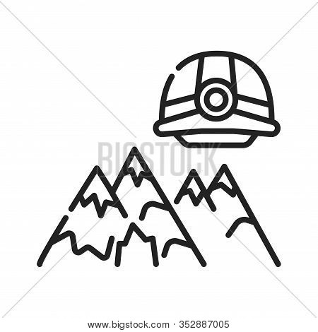 Speleology Black Line Icon On White Background. Extreme. Pictogram For Web Page, Mobile App, Promo. 