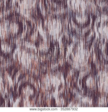 Blurred Camouflage Effect Ikat Vector Texture. Modern Animal Skin Mottled Background. Seamless Non P