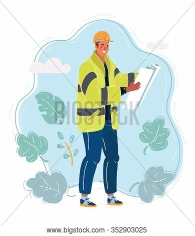 Engeneer With Plan Of Building Or Communication In His Hands