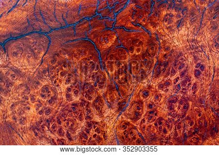 Amboyna Burl Wood Striped Exotic Wooden Beautiful Pattern For Crafts Art Or Background