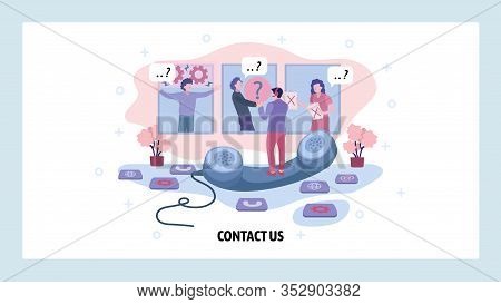 Technical Customer Support Call Center. Hotline Operator Chat With Clients And Solve Problems. Compa