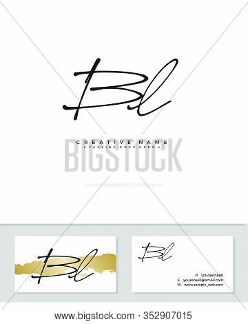 B L Bl Initial Logo Signature Vector. Handwriting Concept Logo.