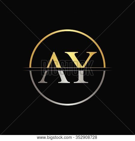 Initial Circle Ay Letter With Modern Typography Vector Template. Creative Abstract Letter Ay Logo De