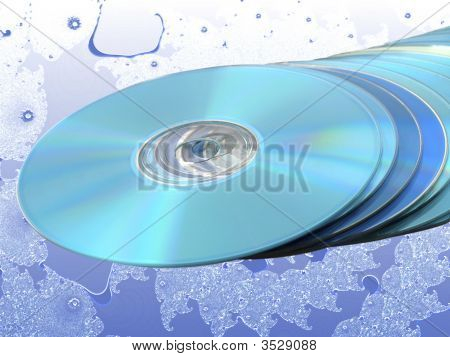 CD DVD Blu-Ray stos płyt Blue dyski nad niebieski fraktal