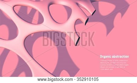 Artificial Biologic Fiber Background With Abstract Pink Mesh