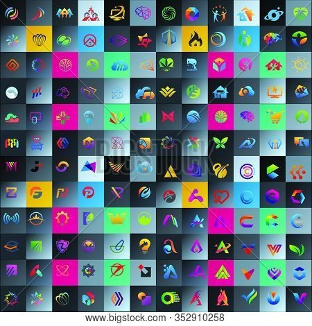 Mega Set Of Abstract Business Logo Design Element Vector