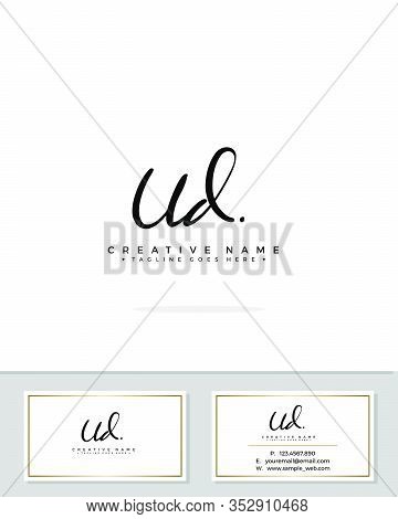 U D Ud Initial Logo Signature Vector. Handwriting Concept Logo.