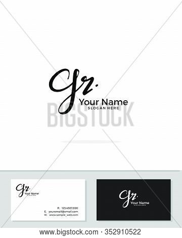 G R Gr Initial Logo Signature Vector. Handwriting Concept Logo.